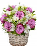 Flower basket - violet-white