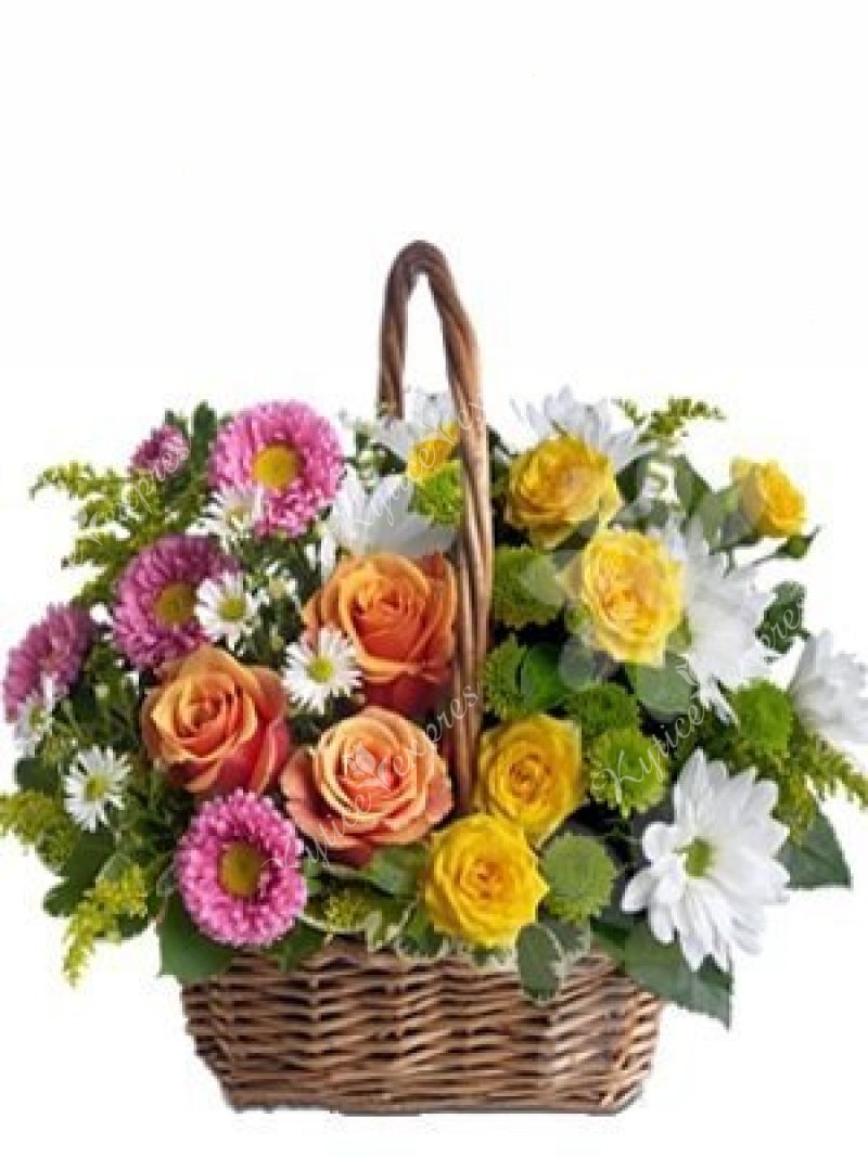 Colorful flower basket