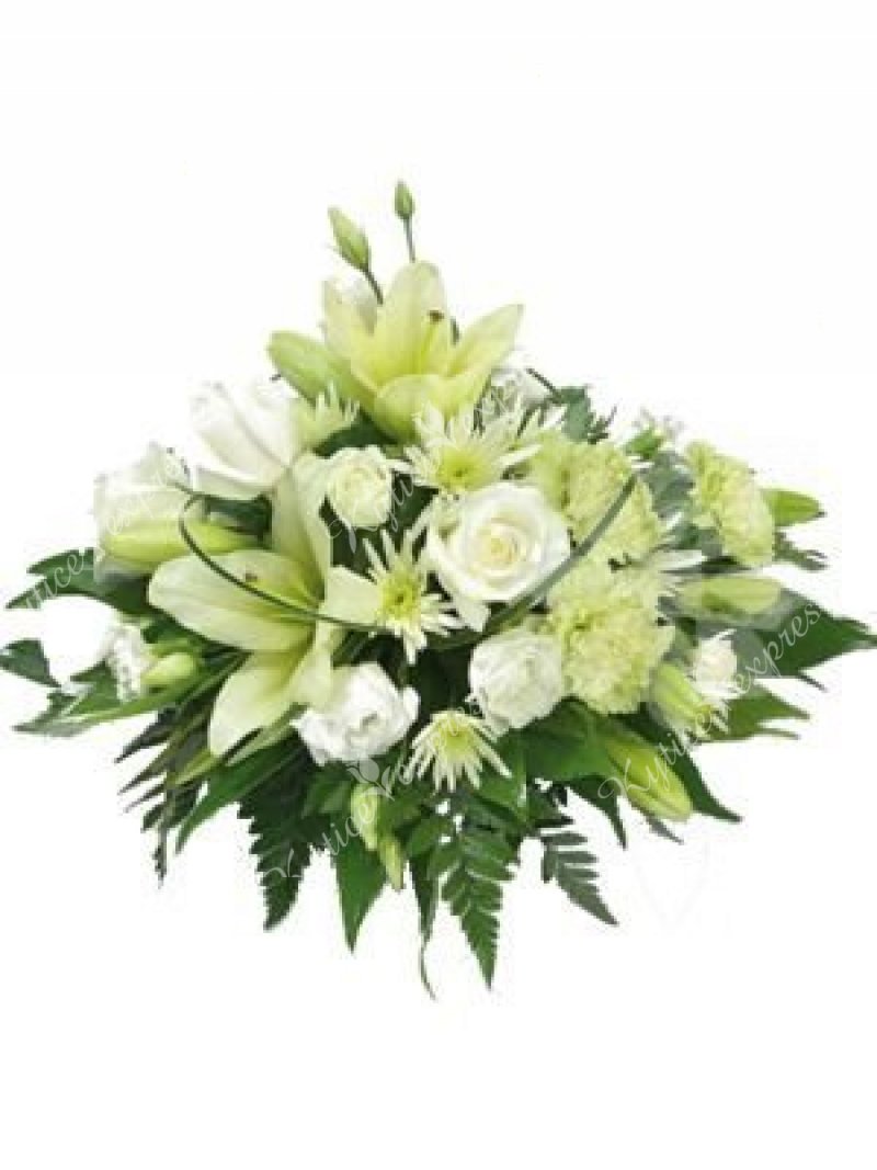 White mourning bouquet to lay 15